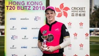 Kyle Christie eyes Kumar Sangakkara’s wicket early as Jaguars set date with Gladiators in Hong Kong T20 Blitz 2018 Final Kyle Christie eyes Kumar Sangakkara’s wicket early as Jaguars set date with Gladiators in Hong Kong T20 Blitz 2018 Final